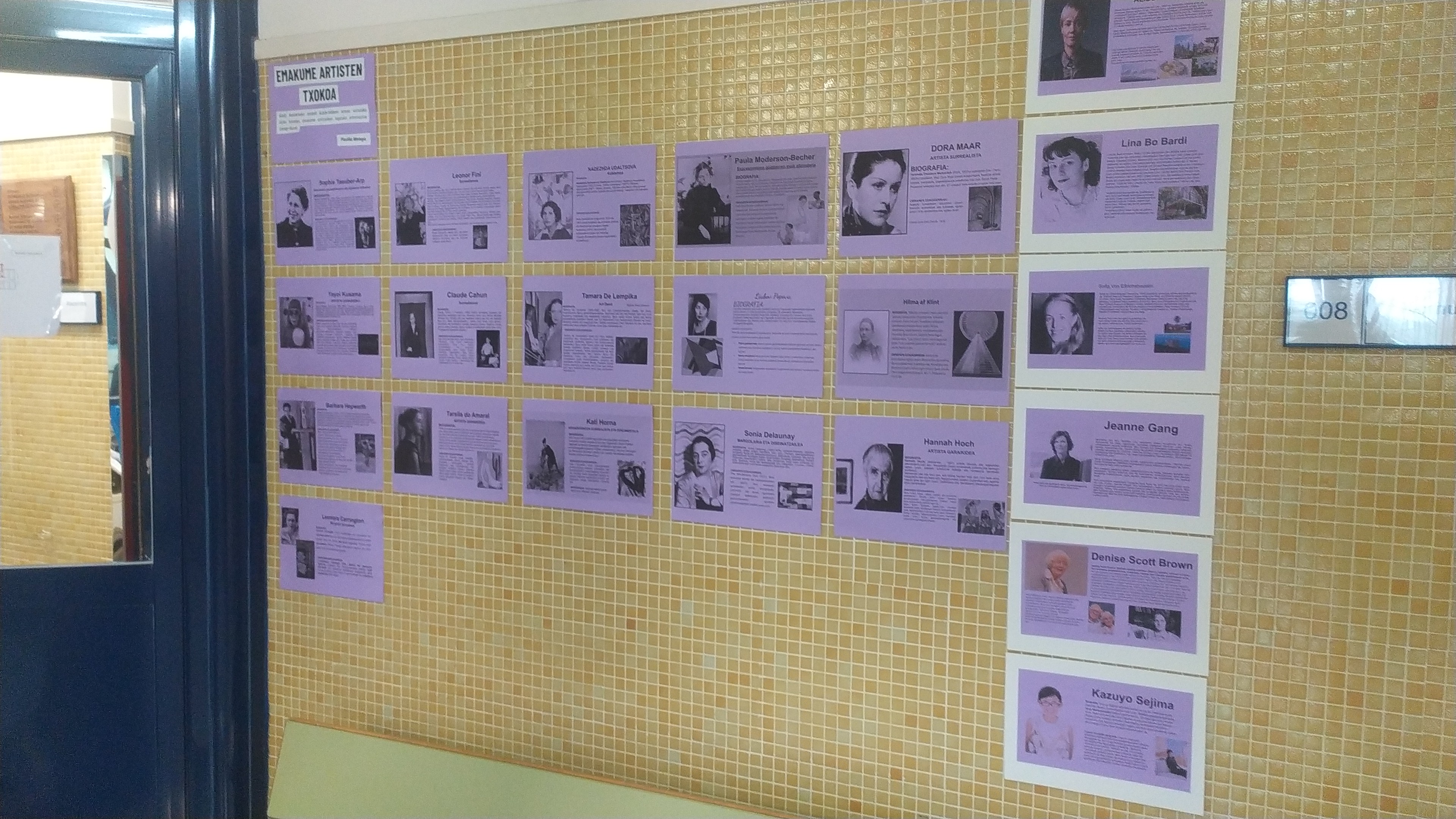 Emakume artisten, Arte Abangoardietakoak, eta arkitektoen inguruko erakusketa